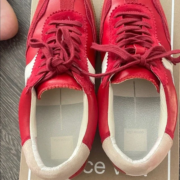 Dolce Vita Red and Cream Sneakers - Picture 4 of 5